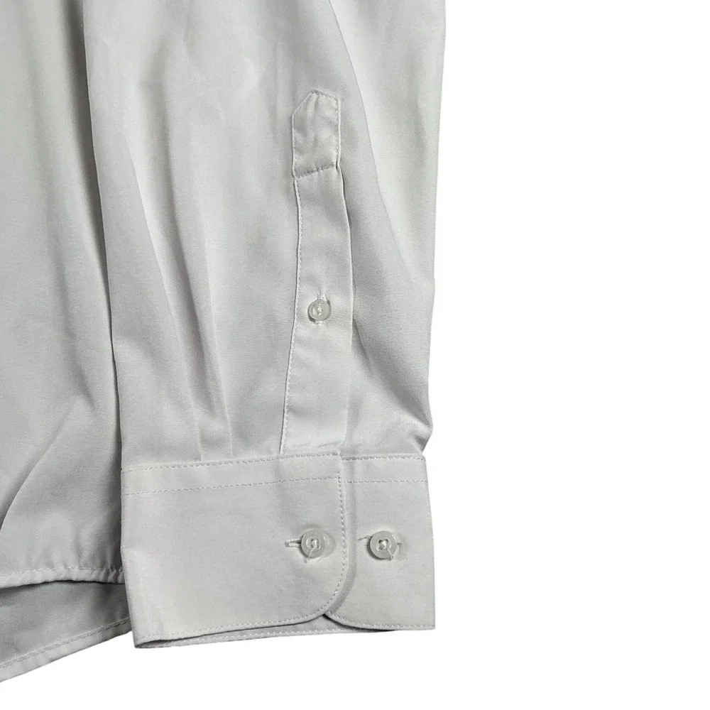 Nautica Mens Slim Fit Dress Shirt White Long Sleeve Stretch XL‎ 17-17.5 34/35